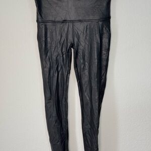 Black Faux Leather Spanx Leggings